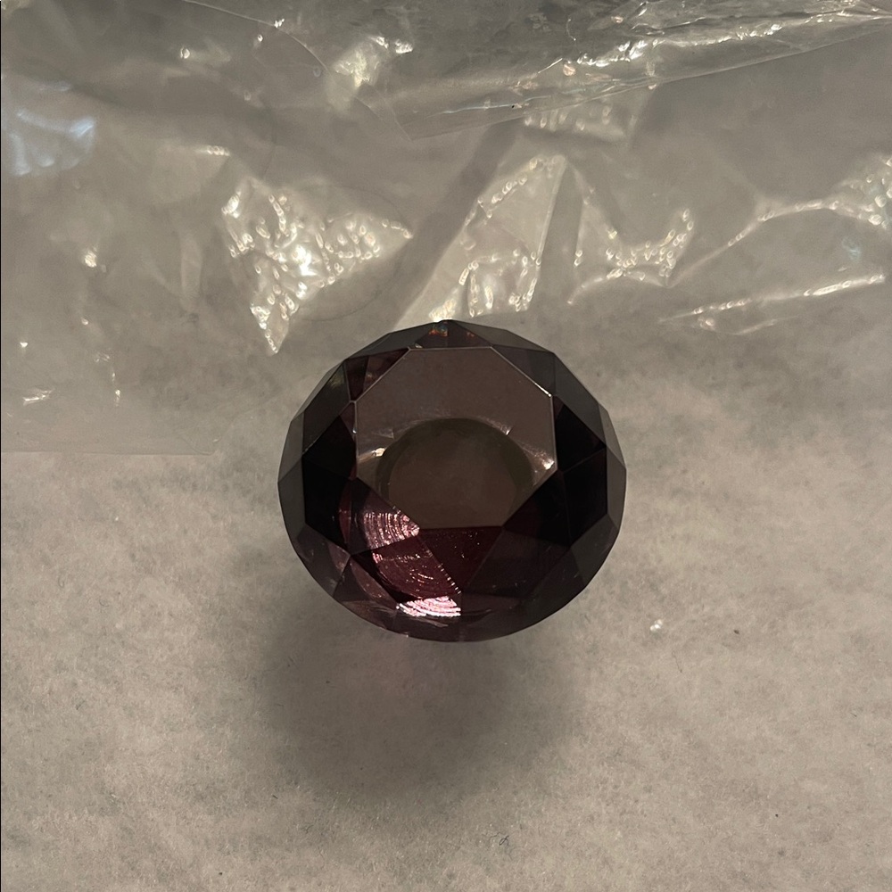 Faceted smoky gray Purple Gemstone drawer pulls NEW set of 7